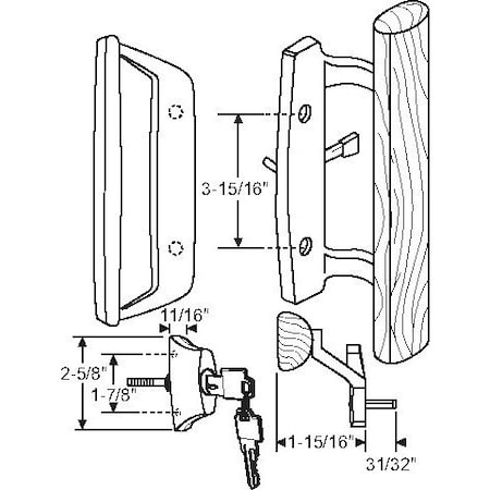 Strybuc Patio Door Handle Set 13-265BLK